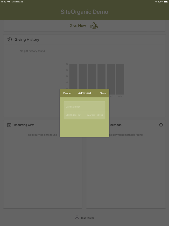 SiteOrganic Online Giving