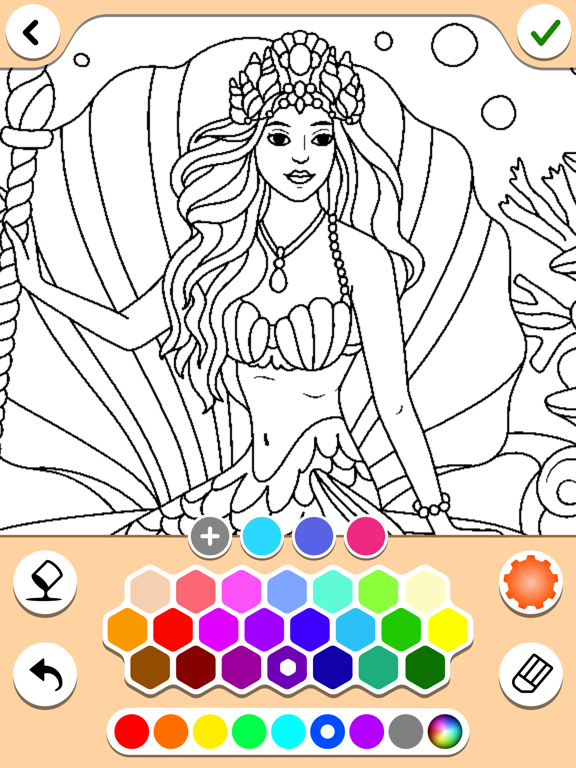 Mermaids coloring pages screenshot 3