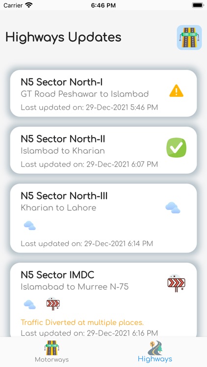 Motorway Fog Updates - GT Road