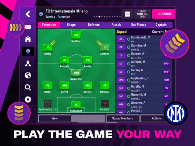 ‎Schermata mobile di Football Manager 2022