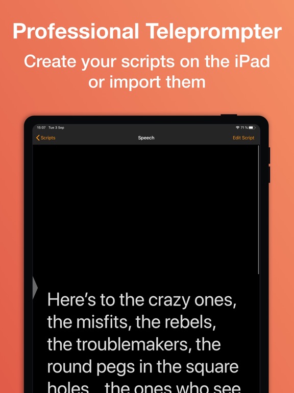 iPad Image of Teleprompter゜