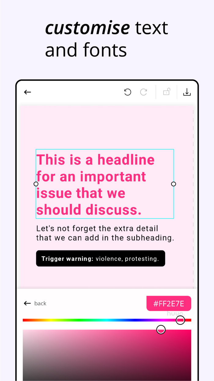 huue activist post maker