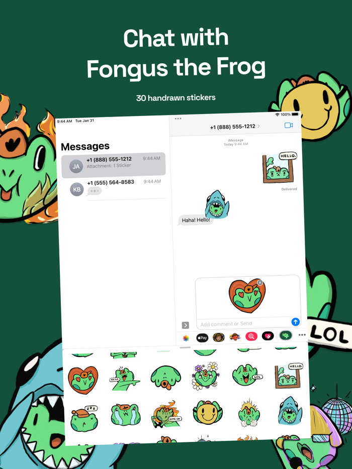 Fongus The Frog Stickers