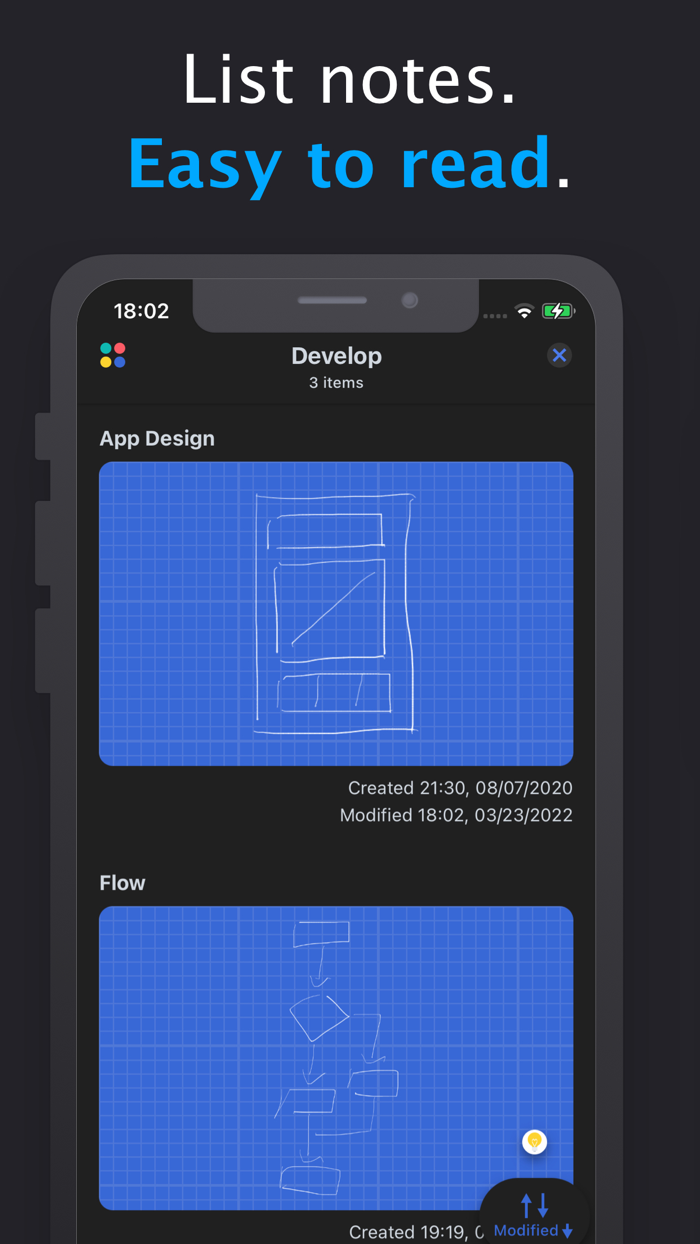 Blue Sketch - Handwritten note