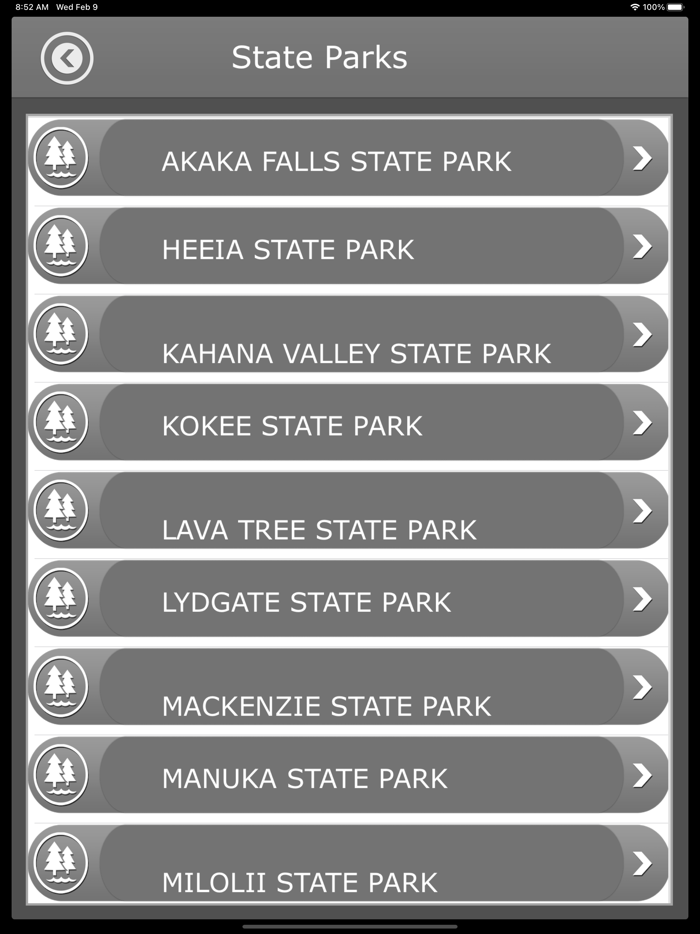 Hawaii -Camping  Trails,Parks