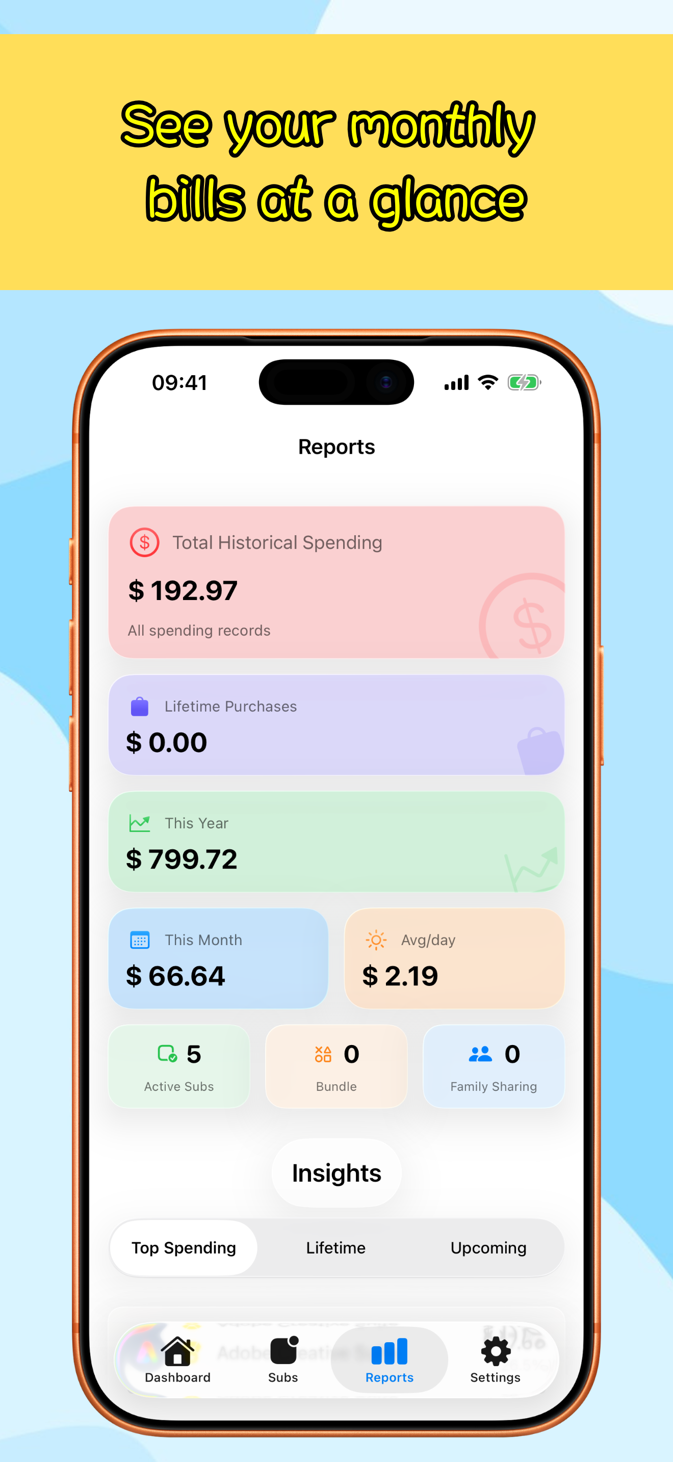 PocketSubs iPhone screenshot showing Multi-Currency Support